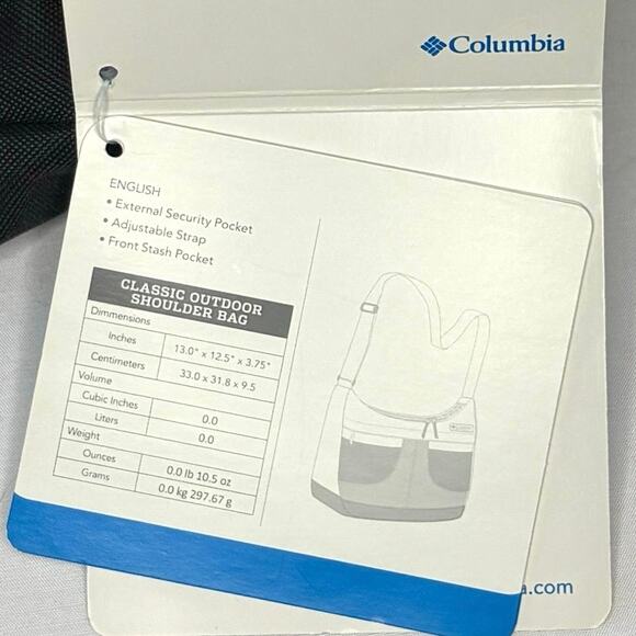 Columbia Classic Outdoor Shoulder Bag Gray Brown Unisex Crossbody Utility NWT - Picture 12 of 12